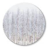 Glasbild Birkenwald im Winter - EMELIEmaria - Rund 