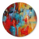 Glasbild Farbenfrohes Chaos - Fedrau - Rund 