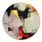 Glasbild Formen und Struktur - Fedrau - Rund 