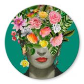 Glas billede Frida Floral - Frida Floral Studio - Rund 