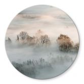 Glasbild Galimberti - Winternebel - Rund 