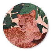 Glasbild Goed Blauw - Goldener Panther - Rund 