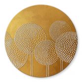 Glasbild Blumen aus weißen Perlen - Grande - Rund 