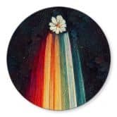 Glasbild Heine - Blumige Grüße aus dem All - Astro Cruise - Rund 