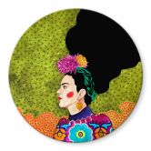 Glasbild Hülya - Frida im Portrait - Rund 