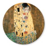 Glasbild Klimt - Der Kuss - Rund 