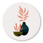 Glasbild Kubistika - Herbstliche Pflanzen - Rund 