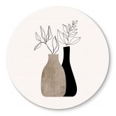 Glasbild Kubistika - Minimalistische Pflanzen - Rund 