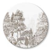 Glasbild Wald mit Waldlandschaft in Beige - Ms Tiff - Rund 