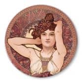 Glasbild Mucha - Edelsteine: Amethyst - rund 