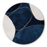 Glasbild Geometrische Balance in Blau und Weiß - Paksoylu - Rund 