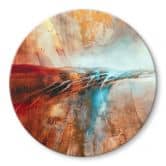 Glasbild Leuchtender Horizont am Wasser - Schmucker - Rund 