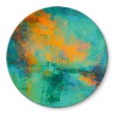 Glas billede Turkis aurora borealis - Schmucker - Rund 