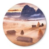 Glasschilderijen Herfstmist in de Alpen - Selagea - Rond 