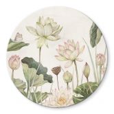 Glasbild Sir Edward - Seerosen Idyll in Pastell - Rund 