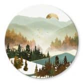 Glasbild SpaceFrog Designs - Herbstmorgen - Rund 