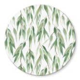 Glasbild Zweige mit grünen Blättern - UN Designs - Rund 