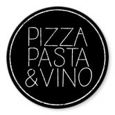 Glasschilderij Rond Pizza Pasta & Vino - zwart 