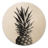 Holzbild 1X Studio - Ananas - Rund 