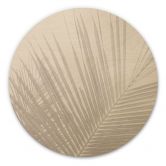 Holzbild Palmenblätter in Leinenoptik - Bloomery Decor - Rund 