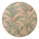 Holzbild Urban Jungle Tropenblätter Rosa - Bloomery Decor - Rund 