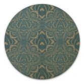 Holzbild Vintage Mandala in Türkisgold - Bloomery Decor - Rund 