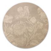 Holzbild Wildblumen in Kreide-Optik Beige - Bloomery Decor - Rund 