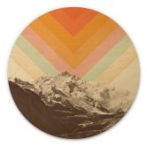Væg cirkel træ Bodart - Retro Mountain Landscape 
