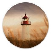 Holzbild Leuchtturm an der Küste von Sylt - Eisenmann - Rund 