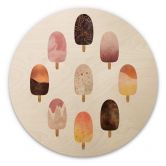 Tableau sur bois rond Fredriksson - Variation de glace 