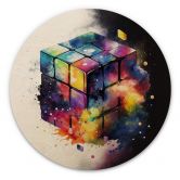Holzbild Heine - Magischer Zauberwürfel - Rubik's Cube - Rund 