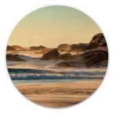 Holzbild Strandküste bei Sonnenaufgang in Afrika - Hugonnard - Rund 