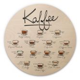 Holzbild Kaffeesorten - Rund 