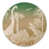Holzbild Abenteuerreise zu den Dinosauriern - Ombre - Kikki Belle - Rund 