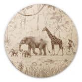 Wandcirkel Hout Jungleparade met dieren - Kikki Belle 