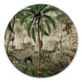 Tableau sur bois rond Kikki Belle - Objets cachés de la jungle 