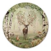 Holzbild Kikki Belle - Hirsch im Sommer - Rund 