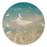Holzbild Unterwasserwelt-Paradies - Ombre - Kikki Belle - Rund 