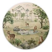 Holzbild Kikki Belle - Wald der Rehe - Rund 