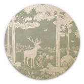 Holzbild Waldidylle in Grün - Oase für Wildtiere - Kikki Belle - Rund 