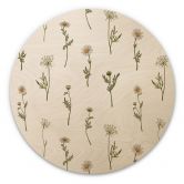 Holzbild Wiesenromantik mit Feldblumen - Kikki Belle - Rund 