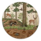 Holzbild Wimmelbild Waldtiere - Kikki Belle - Rund 