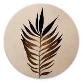 Wandcirkel Hout Kubistika Golden Leaf 