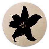 Holzbild Kubistika - Dunkle Orchidee - Rund 