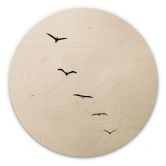Holzbild Kubistika - Hoch am Himmel - Rund 