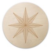 Holzbild Geometrischer Goldstern - Magnusson - Rund 