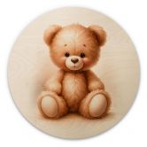 Holzbild Kleiner Teddybär - Magnusson - Rund 