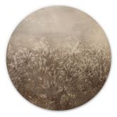Holzbild Pampasgras und Gräser in Beige - Ms Tiff - Rund 