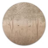 Holzbild Sommerliche Schwalben im Blütenwald - Ms Tiff - Rund 