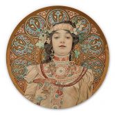 Tableau sur bois rond Mucha - Moet et Chandon 